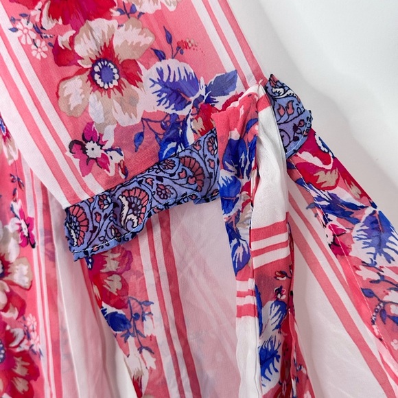 As U Wish A Line Bell sleeve blue/red/white loose fit dress size XL 100% poly - Picture 6 of 13